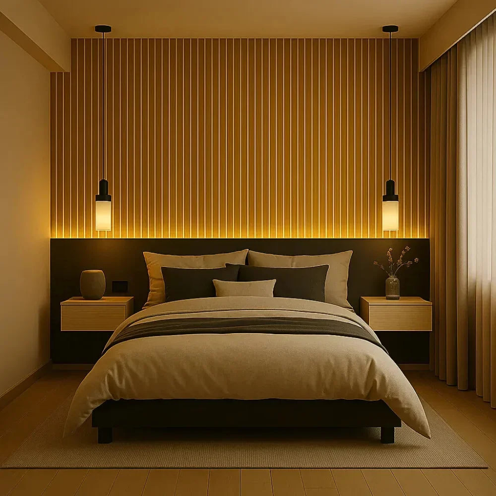 Panel acústico flexible de láminas – 270 × 110 cm