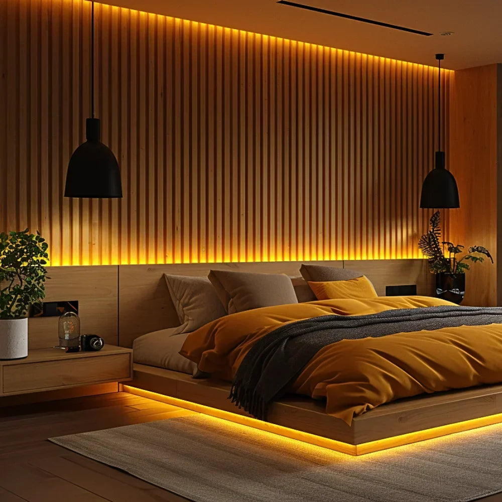 Panel acústico flexible de láminas – 270 × 110 cm 